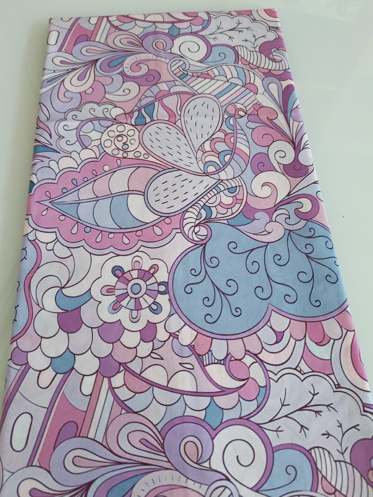 Purple Paisley Swirl Print Fabric