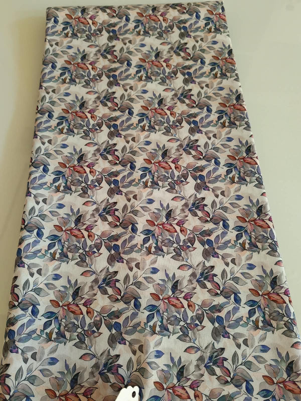 Multicolor Leaf Print Fabric