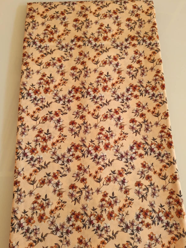 Peach Floral Branch Fabric