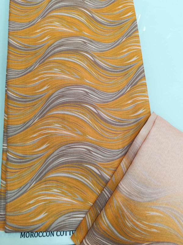 Moroccan Wave Print Cotton Fabric